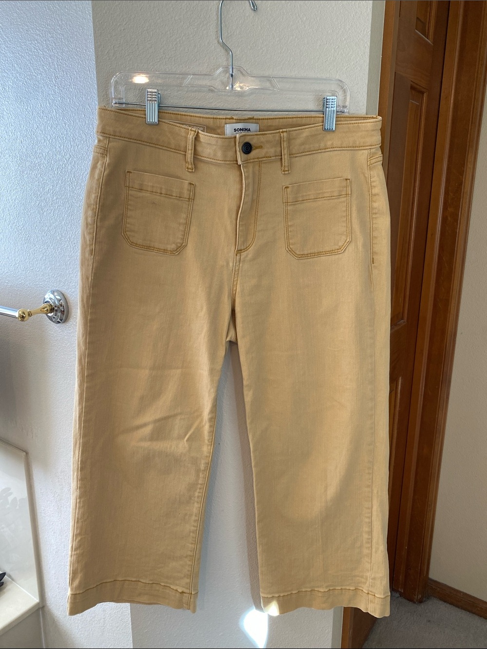 Sonoma Cropped Wide-Leg Pants in Mustard